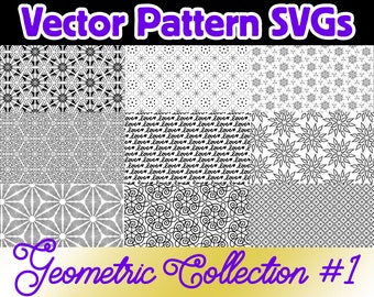 Vector SVGs and Photoshop Patterns | 9 Seamless Geometric Patterns