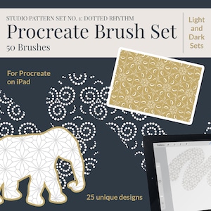 Procreate Brush Set | 50 Seamless Geometric Patterns | Dotted Rhythm (Digital Download)