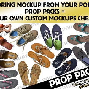 Mockup Bundle Prop Pack Women's Shoes Casual / Flipflops Digital Elements for Mockups image 1