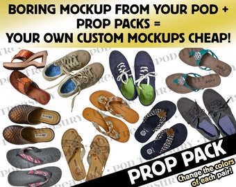 Mockup Bundle Prop Pack | Women's Shoes Casual / Flipflops | Digital Elements for Mockups