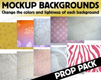Mockup Bundle Prop Pack | Flowery and Feminine Backgrounds | Digital Elements for Mockups