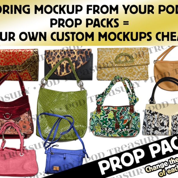 Mockup Prop Pack | Women's Handbags / Purses | Digital Elements for Mockups