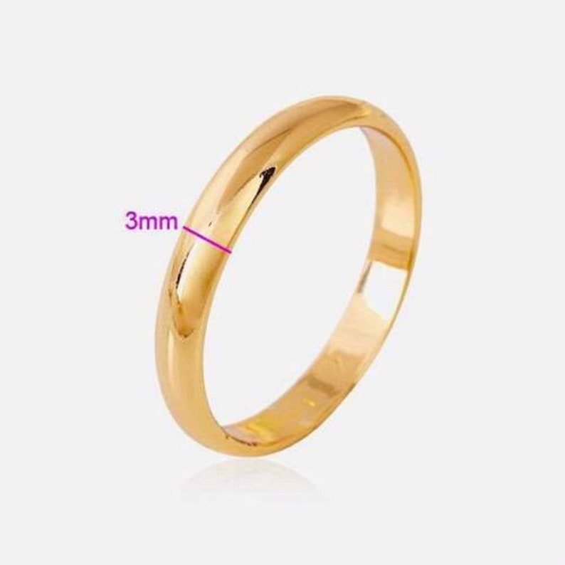 9ct 9KGold FilledD Shaped Wedding Band Ring White Gold,Yellow Gold,Rose Gold Various Sizes J till Z ,W3mm,4mm, 6mm image 8