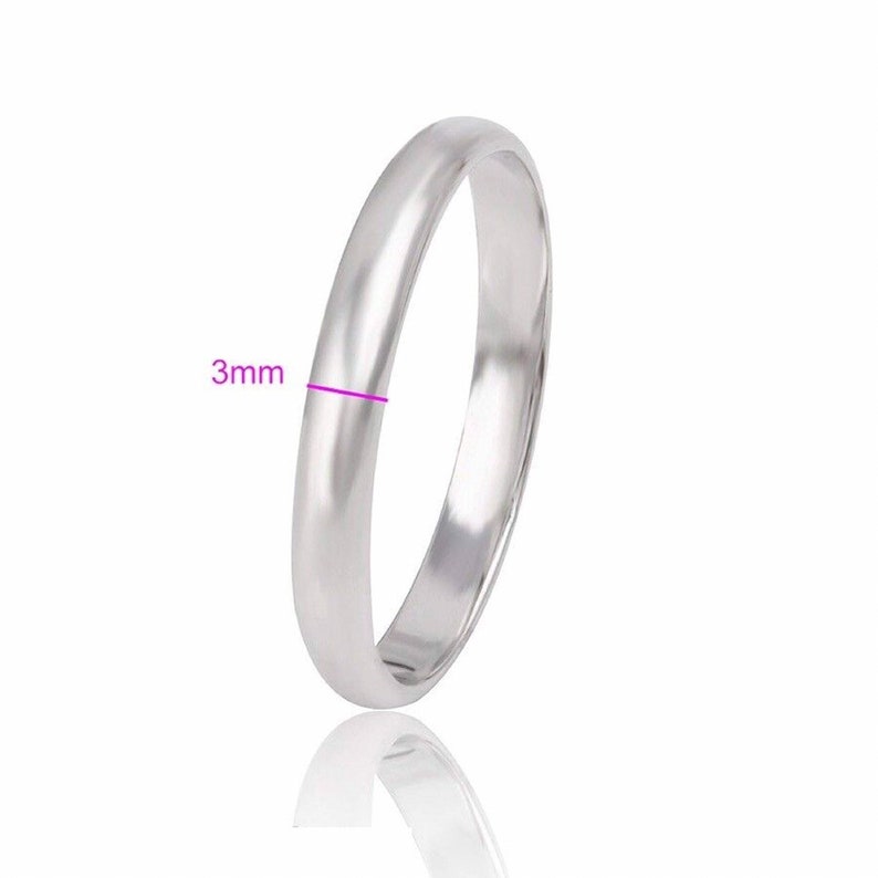 9ct 9KGold FilledD Shaped Wedding Band Ring White Gold,Yellow Gold,Rose Gold Various Sizes J till Z ,W3mm,4mm, 6mm image 6