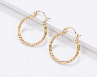 9ct 9k Yellow Gold Plated Ladies Girls creole hoop Earrings, 2.8cm , lovely gift for birthday , anniversary any other occasions , Uk seller