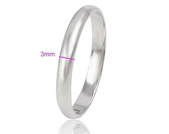 9ct 9K white Gold Plated Men Ladies Wide Wedding Band Ring Various Sizes k till Z+,width=3mm Brilliant Gift , Uk seller