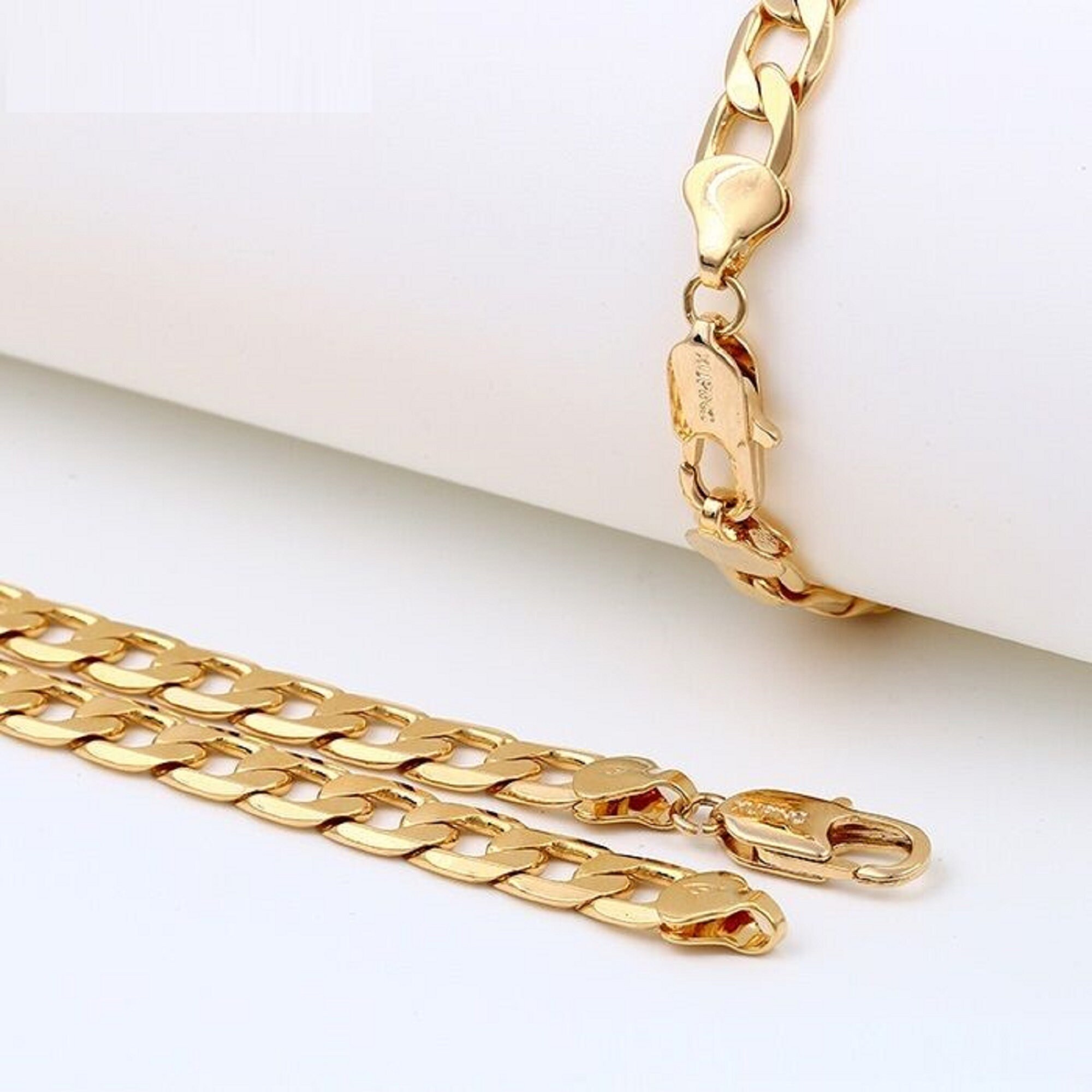 Men Women 9ct 9K gold filledcurb chain 22 Etsy