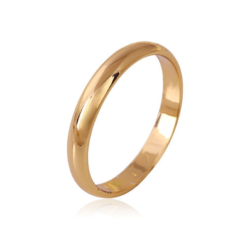 9ct 9K Yellow Gold Plated Men Ladies Wide Wedding Band Ring Various Sizes J till Z,width3mm UK SELLER image 4