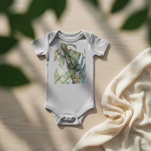 Tree Frog Onesie, 100% Cotton Baby Bodysuit with Envelope Neckline