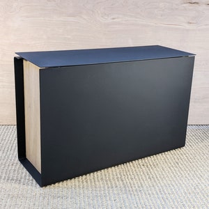 JUDD Modern Wall Mount Mailbox | Black + Mahogany or White Oak | USA