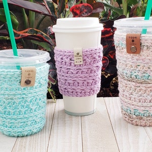 Made to order cup cozy Hot coffee sleeve or iced drink cozy