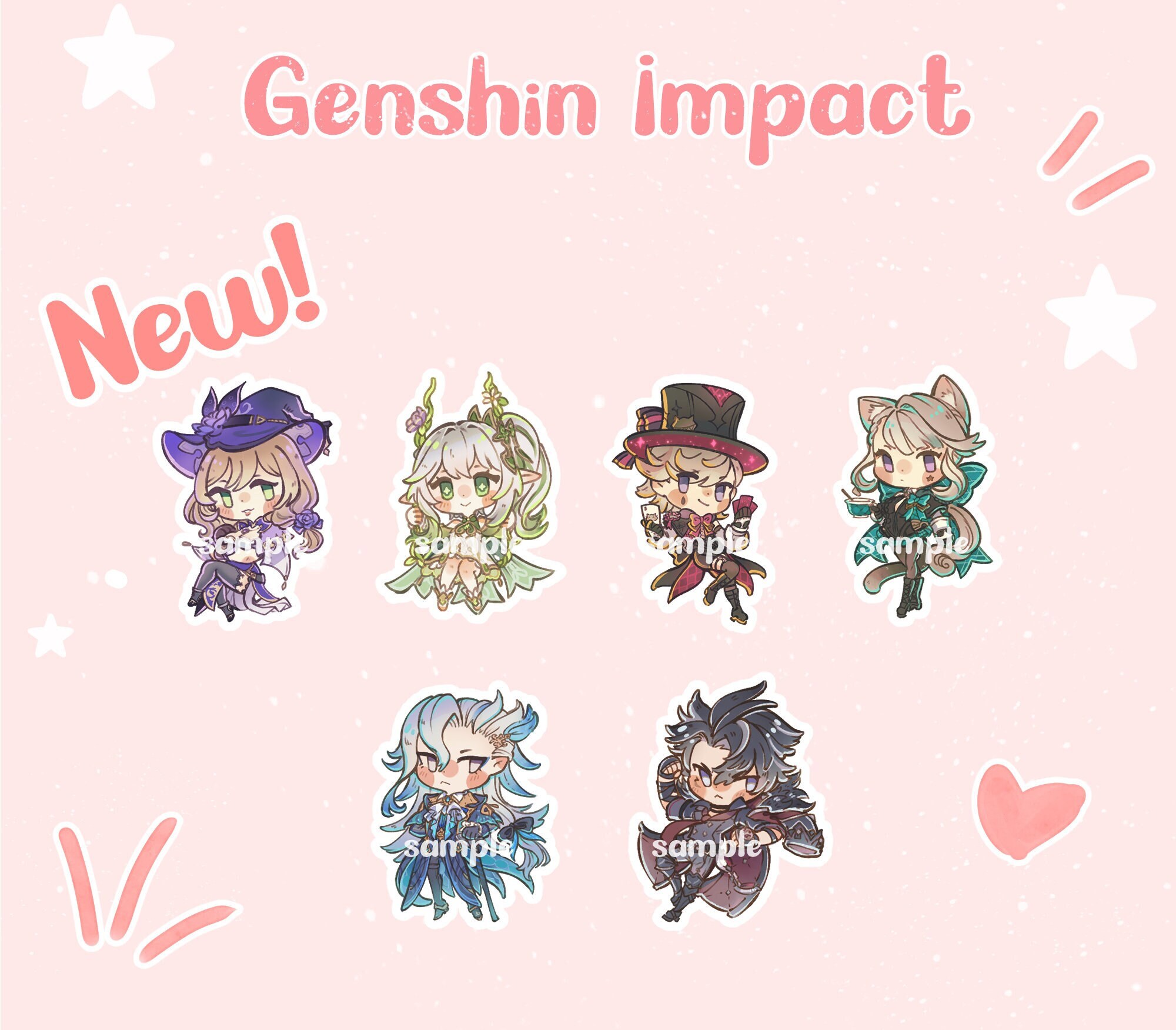 Genshin Impact BIG stickers – enzumeii