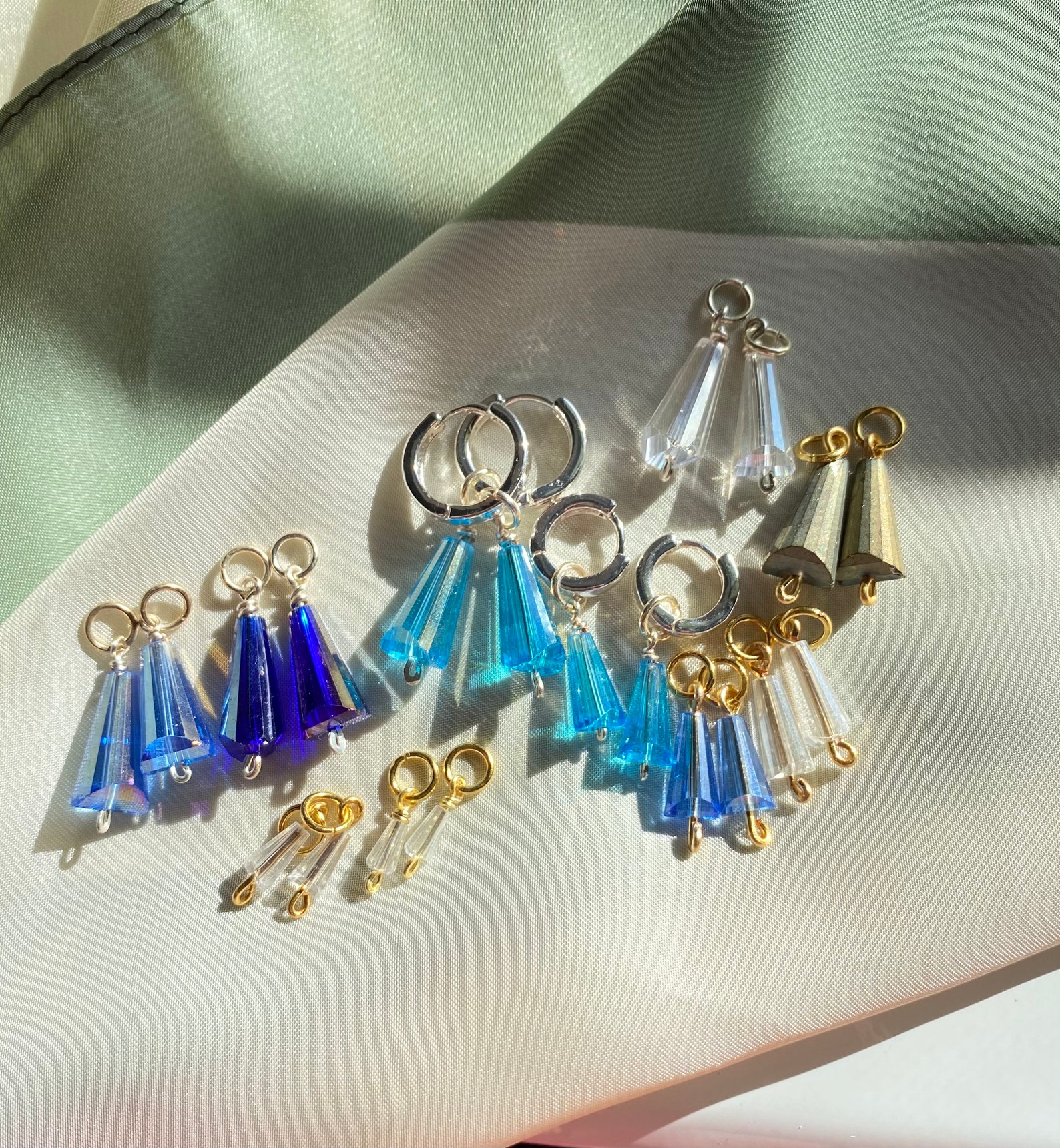 Glass Cone earrings Layered earrings For Earring Etsy