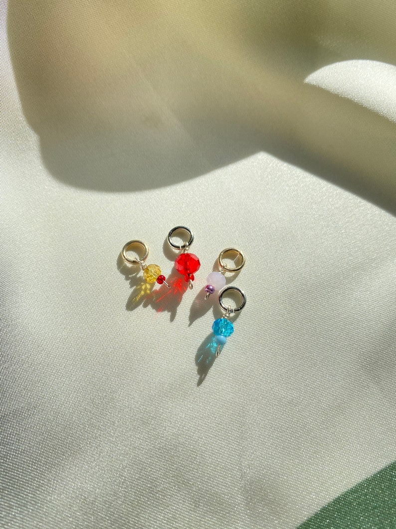 Bracelet component Minimalist Tiny Rondelle earrings Hoop charms Personalized For Earring Tiny Gift for Her Necklace Dainty