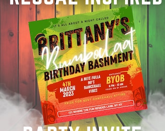 EDITABLE Reggae Party One Love Party Canva Invite Digital Invitation Jamaican Party Irie Party Rasta Party