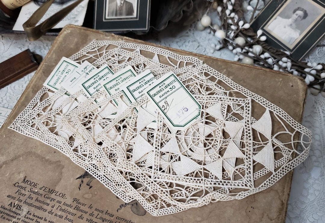 Antique French Appliques Old Ecru Insert Scottish Thread Etsy