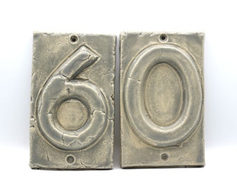 Number 6 House Number Ceramic Stoneware Tile - House Number Tile - Made in Germany