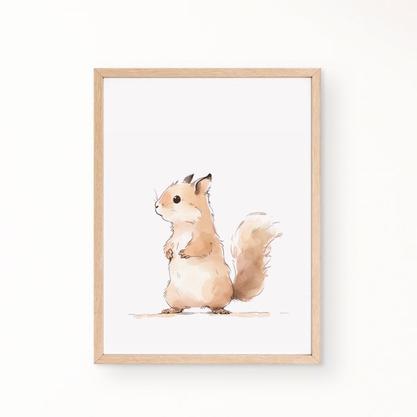 FineArt Bild „ Eichhörnchen “ A4 Illustration Aquarell