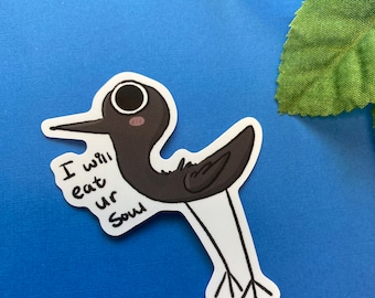 I Will Eat Your Soul Bird Sticker | Funny Bird Sticker | Crow Sticker | Raven Sticker | 2.5 Inch Sticker