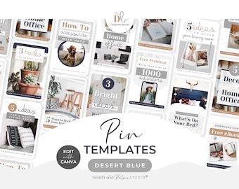 Pinterest Templates for Canva - Pinterest Pins, Canva Templates, Pinterest Pin Templates, Pinterest Graphics, Pinterest Design, Desert Blue
