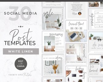 30 Post Templates for Instagram Canva Templates Instagram - Etsy