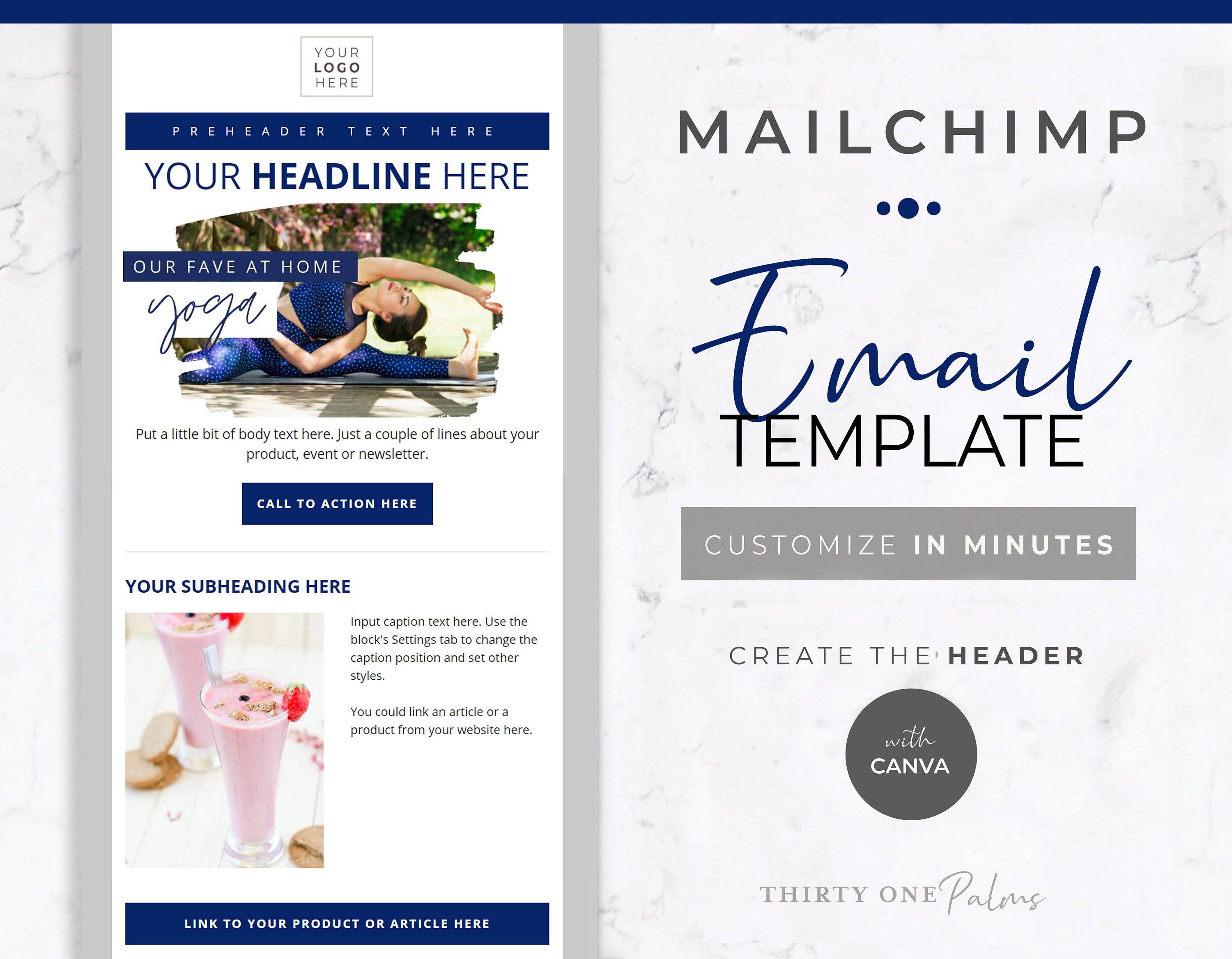 Canva Template For Mailchimp Mailchimp Email Template Email Etsy how-to-download-canva-template-to-mailchimp-holoserresponse
