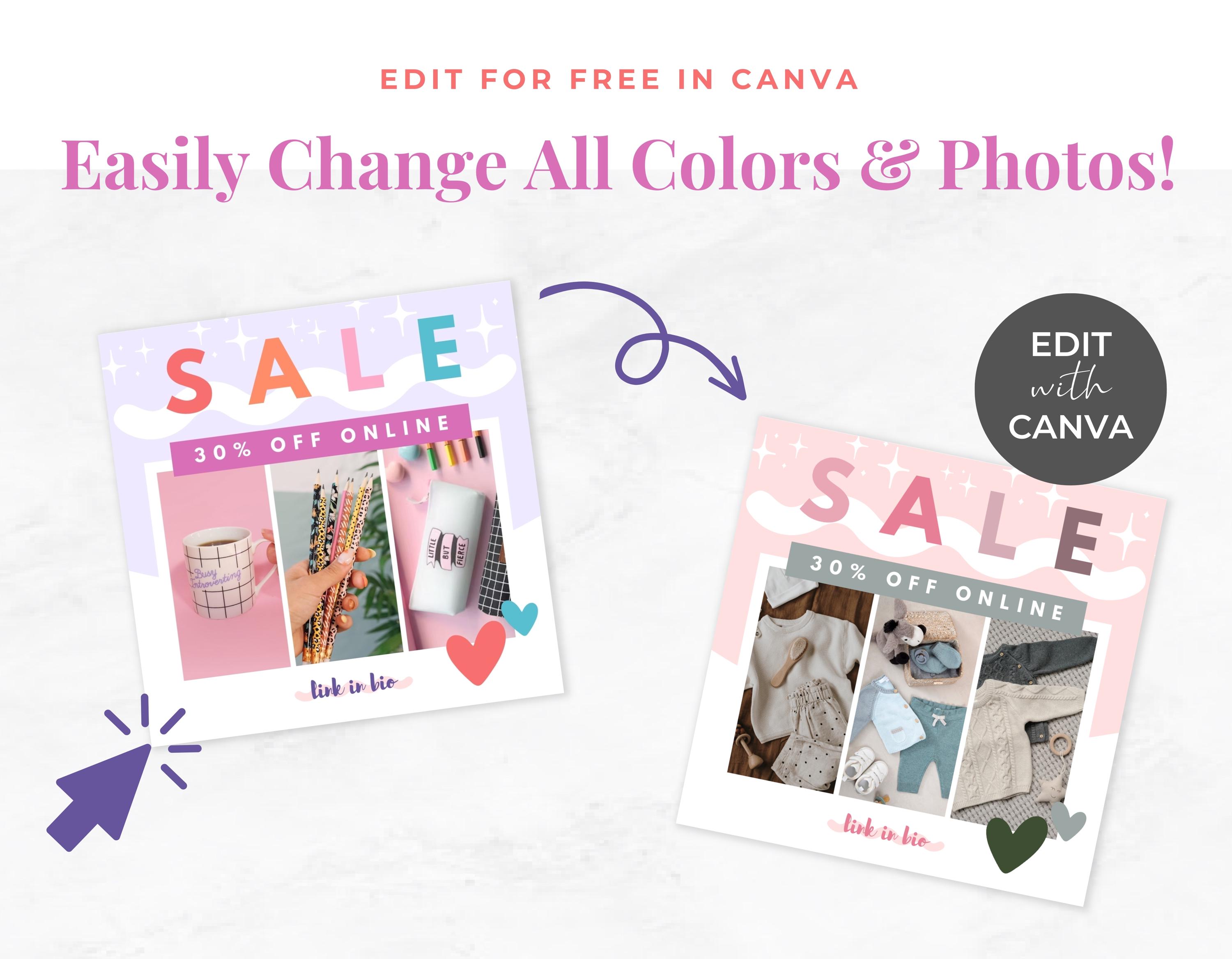 Instagram Post Templates - Canva Template, Colorful Rainbow Posts ...