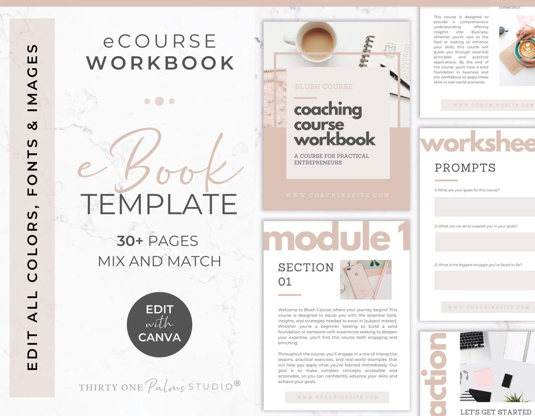 Ebook Template - Workbook Template, Canva Template, Course Book ...