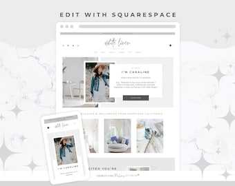 Website Template Squarespace - Squarespace Template, Squarespace 7.1, Coach Site, Blog, eCommerce Shop, Modern Business Website, White Linen