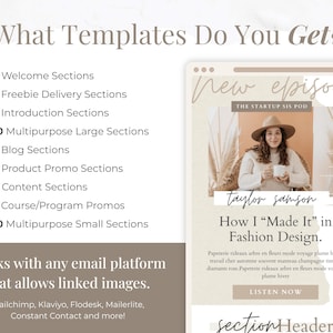 Email Template Bundle for Canva - Campaign Design, Mailchimp, FloDesk, MailerLite, Newsletter, Email Marketing, Nostalgic Neutral image 8