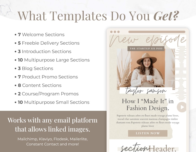 Email Template Bundle for Canva - Campaign Design, Mailchimp, FloDesk, MailerLite, Newsletter, Email Marketing, Nostalgic Neutral image 8