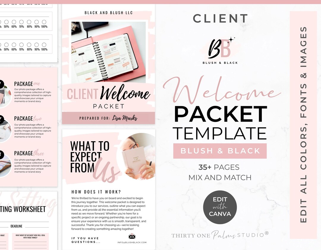 Client Welcome Packet Template - Client Onboarding Template Canva ...