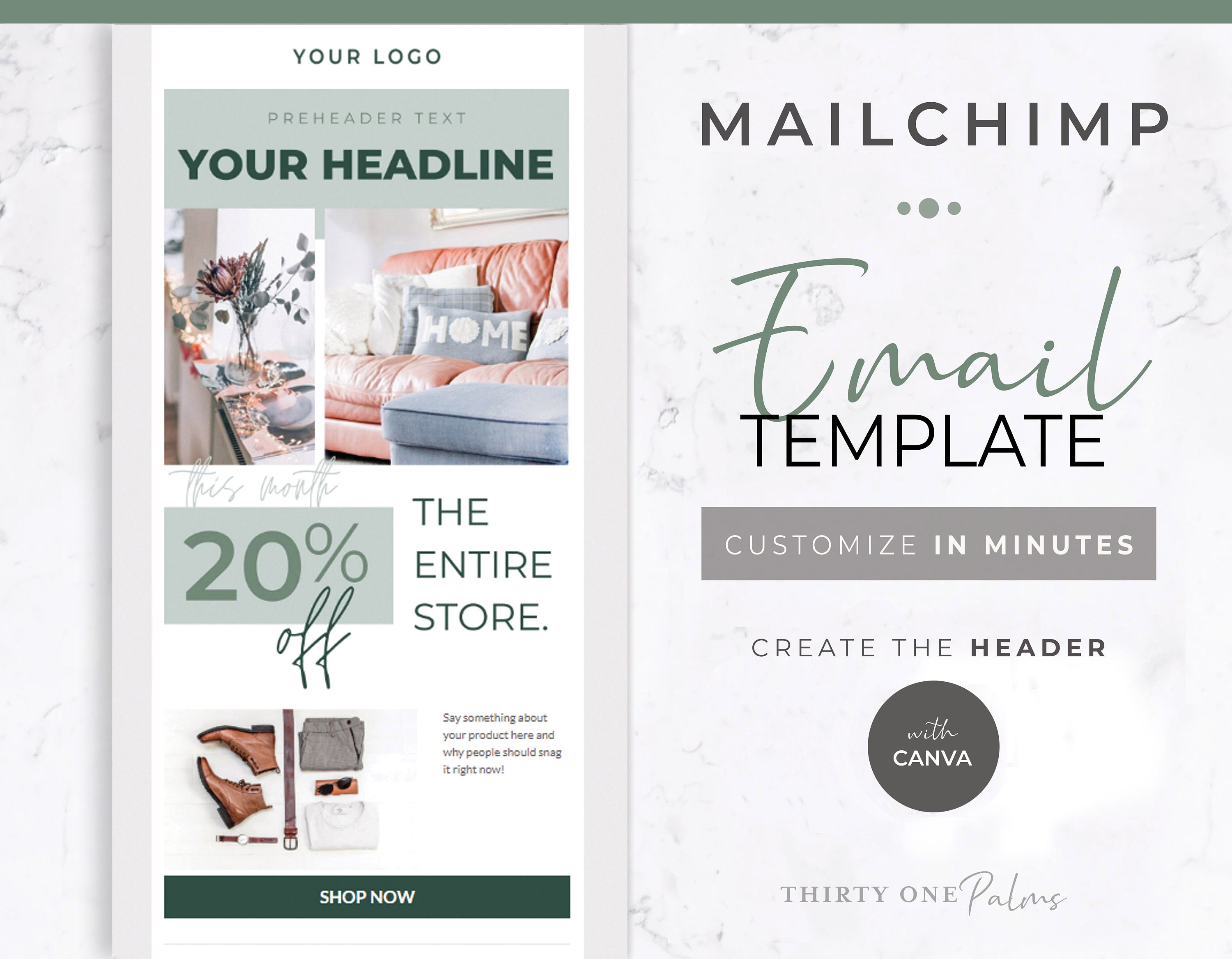 Canva Template for Mailchimp Mailchimp Email Template Email - Etsy