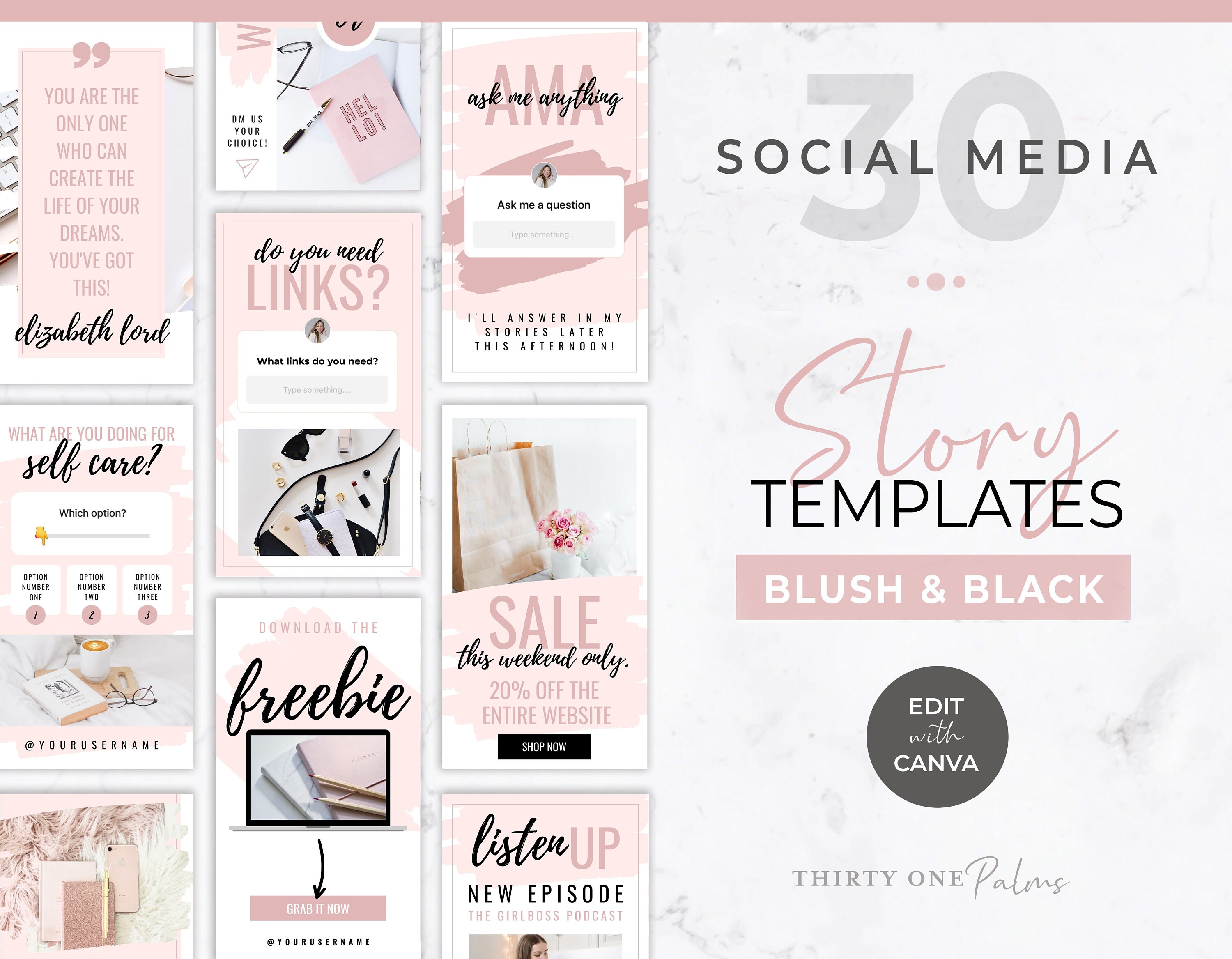 Story Templates for Instagram Social Media Templates - Etsy