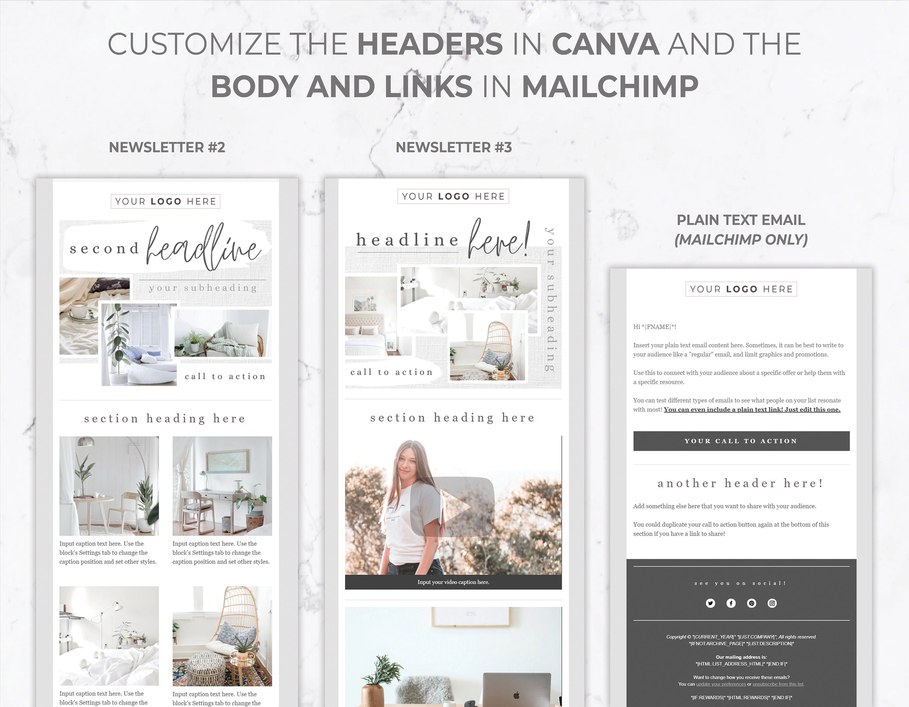 Canva Email Templates For Mailchimp Mailchimp Email Template Etsy