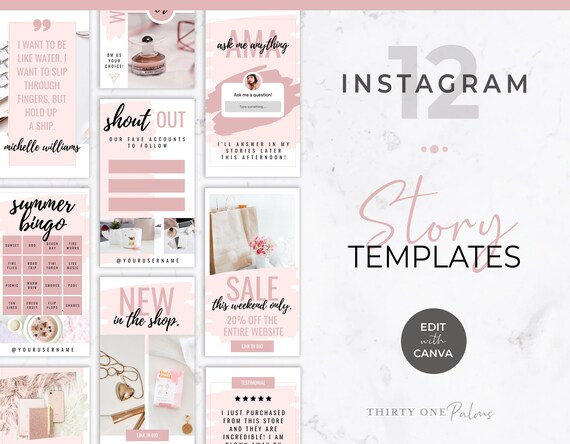 Instagram Story Templates for Canva Instagram Stories | Etsy
