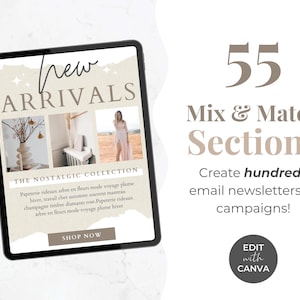 Email Template Bundle for Canva - Campaign Design, Mailchimp, FloDesk, MailerLite, Newsletter, Email Marketing, Nostalgic Neutral image 2