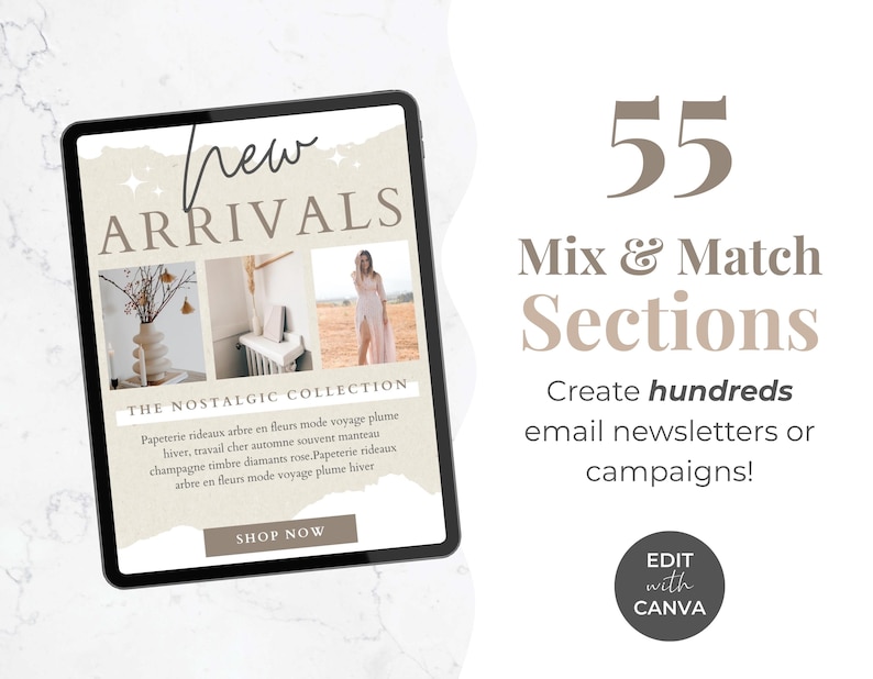 email templates - bundle pack - 50+ on yellow images... Email Template Bundle for Canva - Campaign, Mailchimp, Flodesk ...