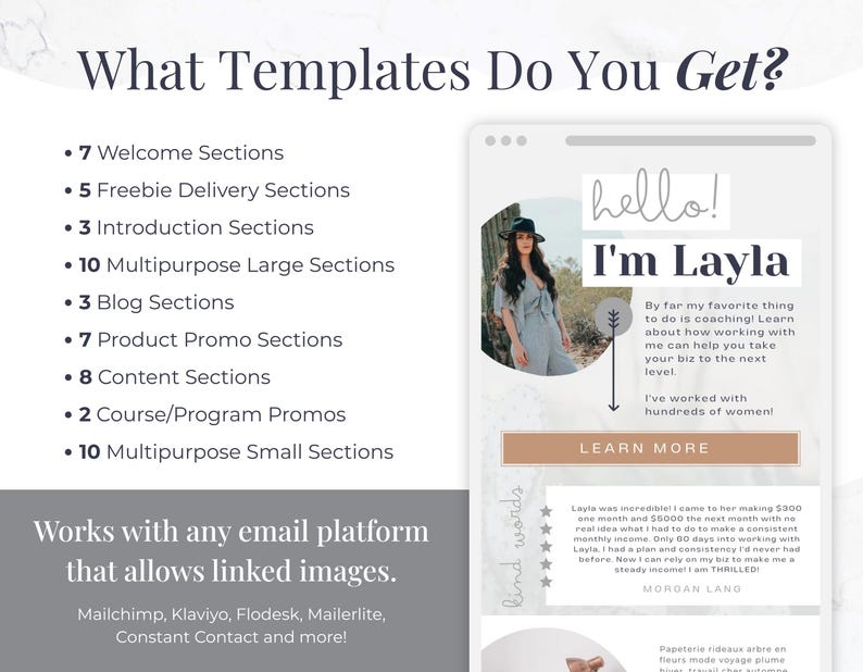 Email Template Bundle for Canva - Template for Email, Mailchimp, Flodesk, MailerLite, Email Design, Newsletter, Email Marketing, Desert Blue image 8
