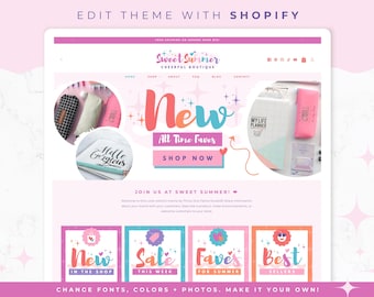 Colorful Rainbow Theme for Shopify - eCommerce Website Template, Sweet Summer