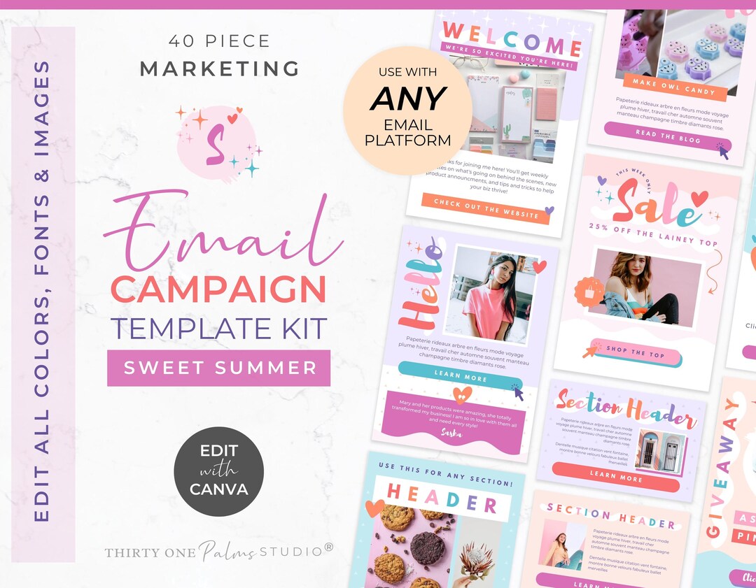 email templates - bundle pack - 50+ on yellow images... Buy Email Template Bundle for Canva - Template Email, Mailchimp ...