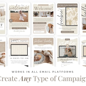 Email Template Bundle for Canva - Campaign Design, Mailchimp, FloDesk, MailerLite, Newsletter, Email Marketing, Nostalgic Neutral image 4