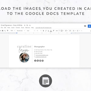 Email Signature Template for Canva - Google Docs, Clickable Links, Canva Template, Email Template, Signature Gmail Outlook, White Linen image 4