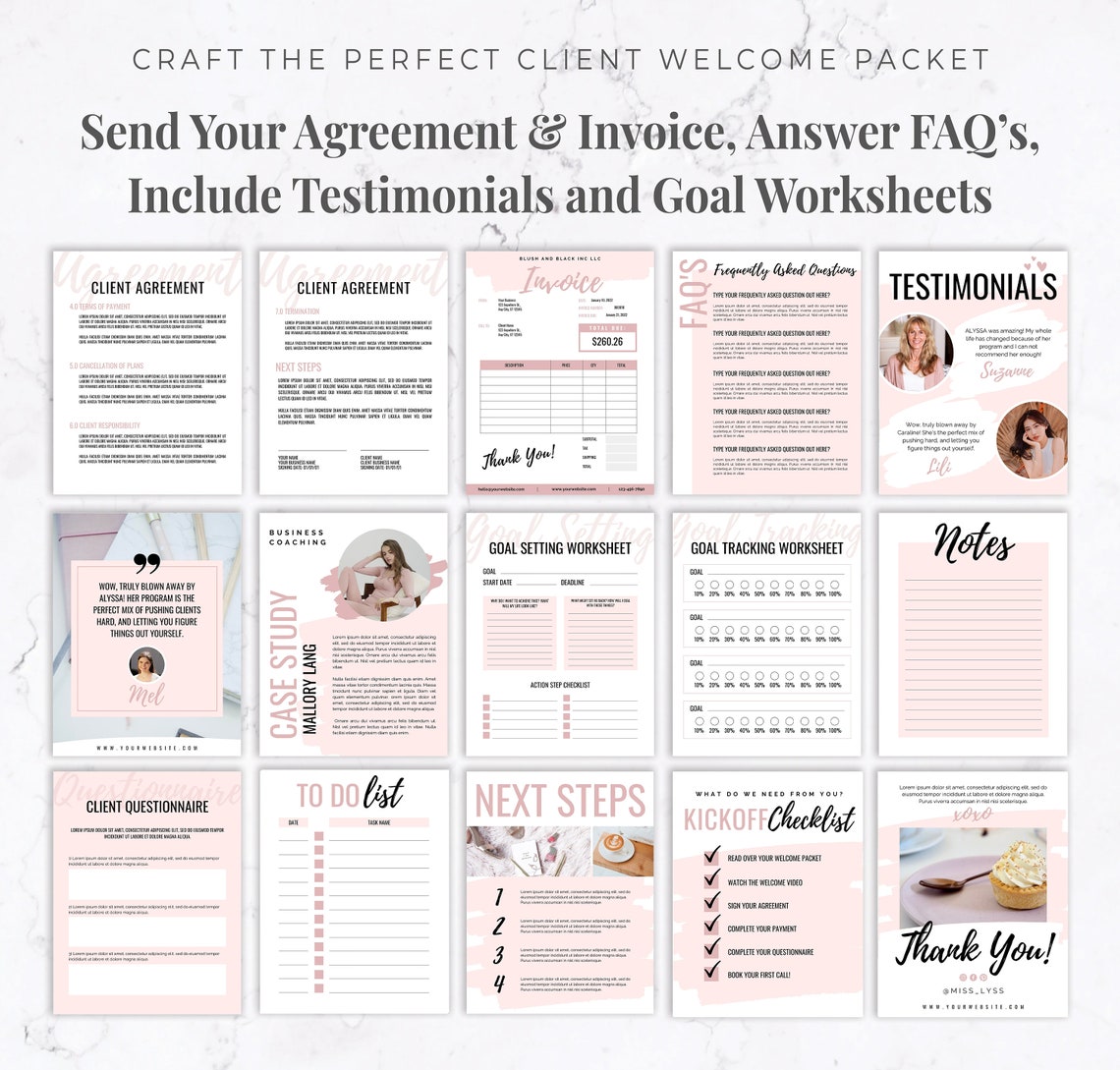 Welcome Note New Client Client Welcome Packet Template - Client Onboarding Template Canva ...