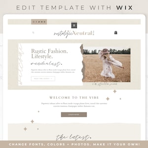 Website Template for Wix - Wix Template, Wix Theme, Blogger, Fashion Website, Coach Website, Creative Web Theme, eCommerce, Shop Theme, Tan
