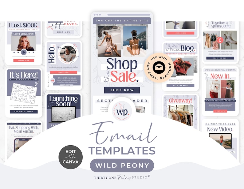email templates - bundle pack - 50+ on yellow images... Email Template Bundle for Canva - Template for Email, Mailchimp ...