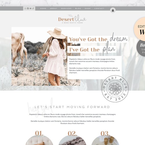 Website Template for Wix Wix Template Wix Theme Coach Etsy