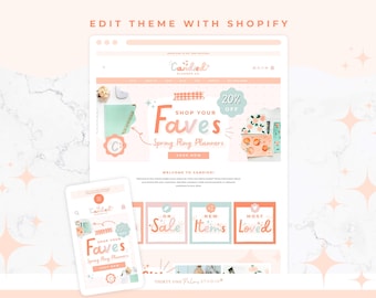 Pastell Oranges Theme für Shopify - Buntes eKommerce Website Template, Candied