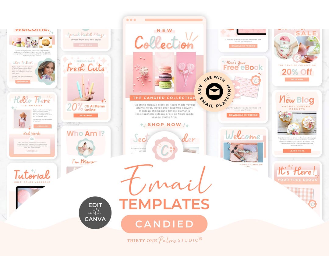 250+ premium email templates | easy to edit in canva... Email Template Bundle for Canva - Colorful Email, Mailchimp, Flodesk ...