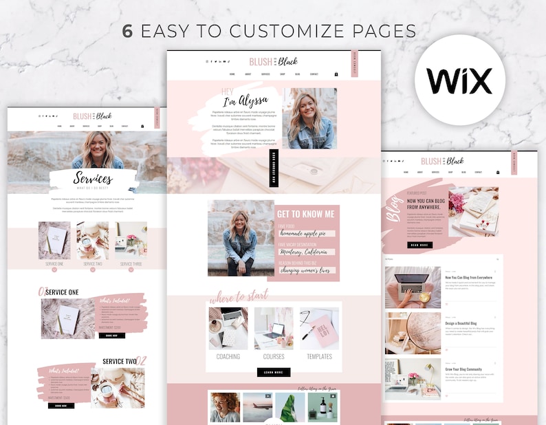 site Template for Wix Wix Template Wix Theme Blog Etsy Canada